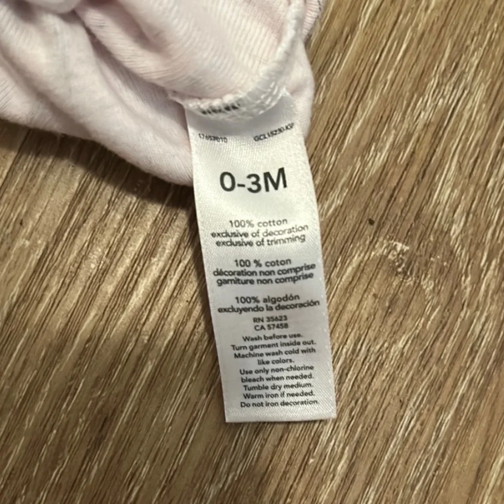 Carter's White and Pink Baby Onesie